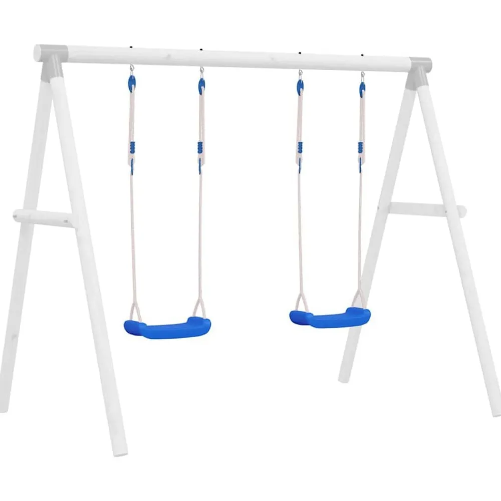 Buitenspeelgoed*vidaXL Schommelzitjes 2 st met touwen 37x15 cm polyetheen blauw