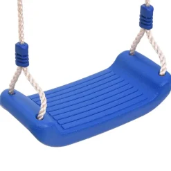 Buitenspeelgoed*vidaXL Schommelzitjes 2 st met klimstenen polyetheen blauw