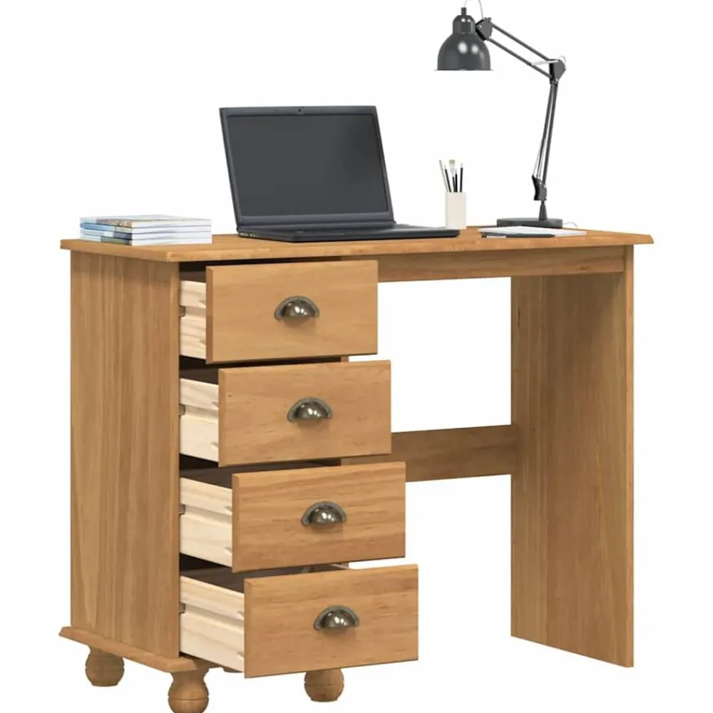 Schrijfbureau ASKIM 95 x 40 x 75 cm Massief grenenhout>vidaXL Sale