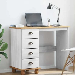 Schrijfbureau ASKIM 95 x 40 x 75 cm Massief grenenhout>vidaXL Hot
