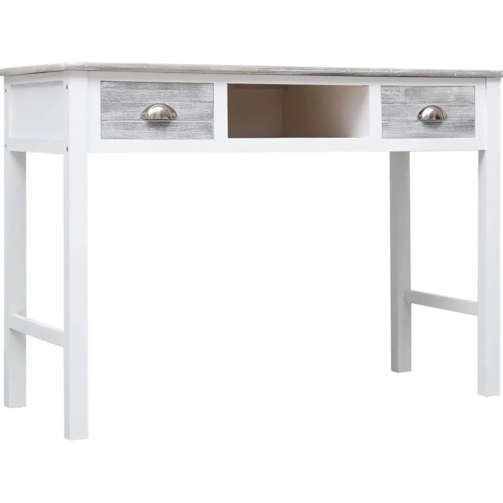 Schrijftafel 110x45x76 cm hout grijs>vidaXL New