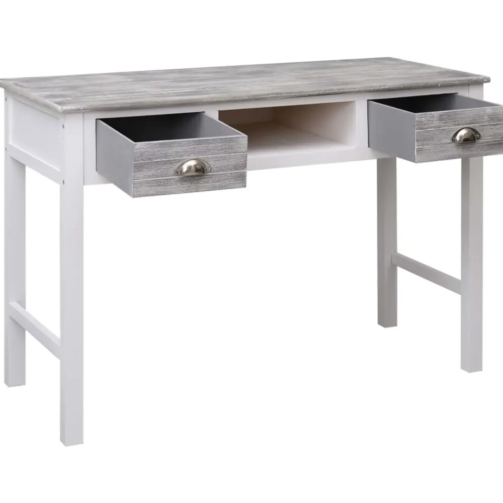 Schrijftafel 110x45x76 cm hout grijs>vidaXL New