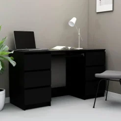 Kantoormeubelen*vidaXL Schrijftafel 140x50x77 cm bewerkt hout Zwart