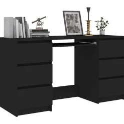 Kantoormeubelen*vidaXL Schrijftafel 140x50x77 cm bewerkt hout Zwart