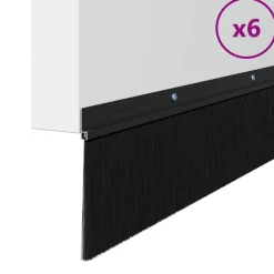 Bouwmaterialen*vidaXL Schroefbare Deurborstelafsluitingen 6 pcs 100 cm Zwart