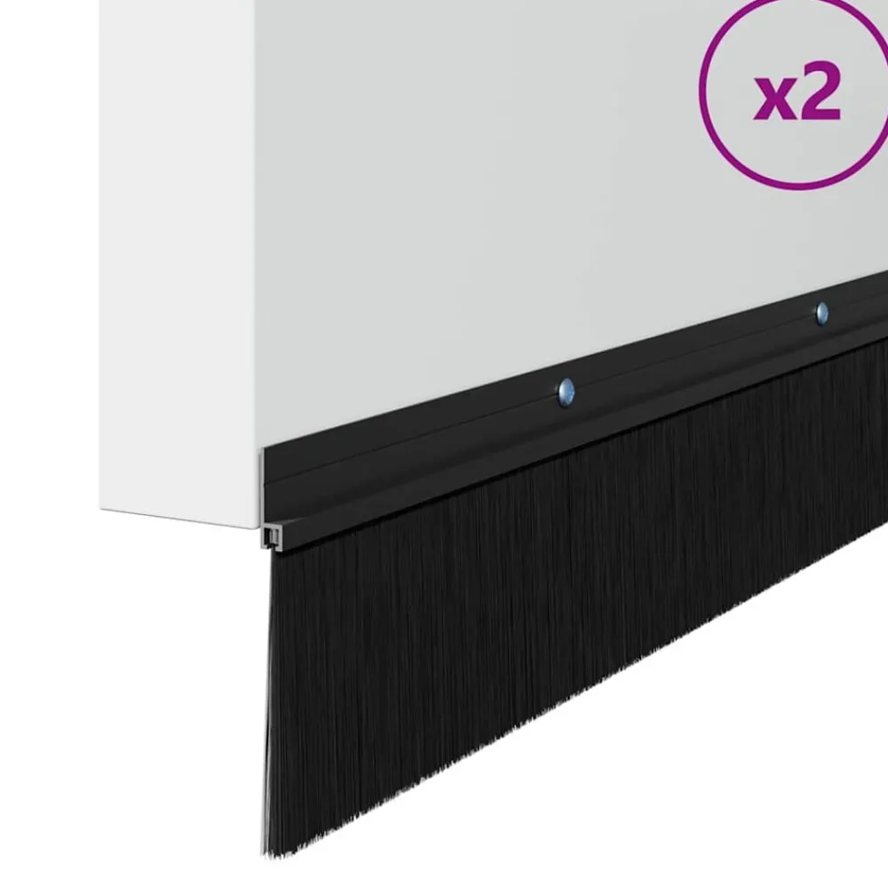 Bouwmaterialen*vidaXL Schroefbare Deurborstelafsluitingen 2 pcs 100 cm Zwart