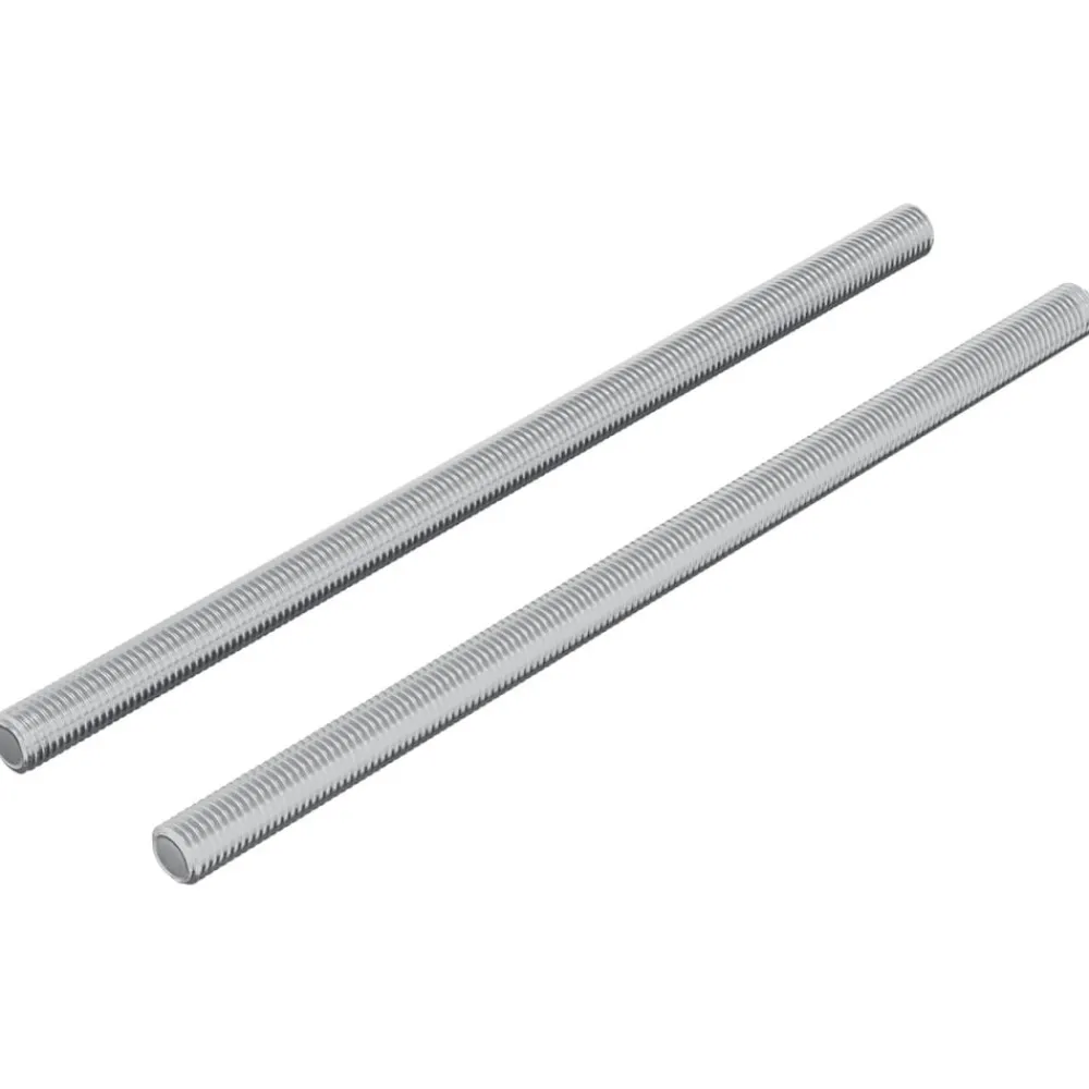 Bouwbeslag*vidaXL Schroefdraadstangen 2 pcs Zilver M6 x 120 mm Metaal