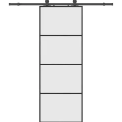 Schuifdeur met beslagset 76x205 cm ESG glas>vidaXL Best