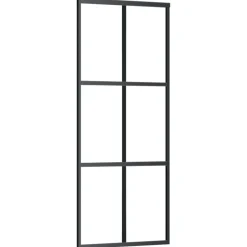 Bouwmaterialen*vidaXL Schuifdeur met beslag 76x205 cm aluminium en ESG-glas