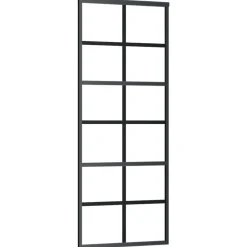 Schuifdeur met beslag 76x205 cm aluminium en ESG-glas><noscript><img width=