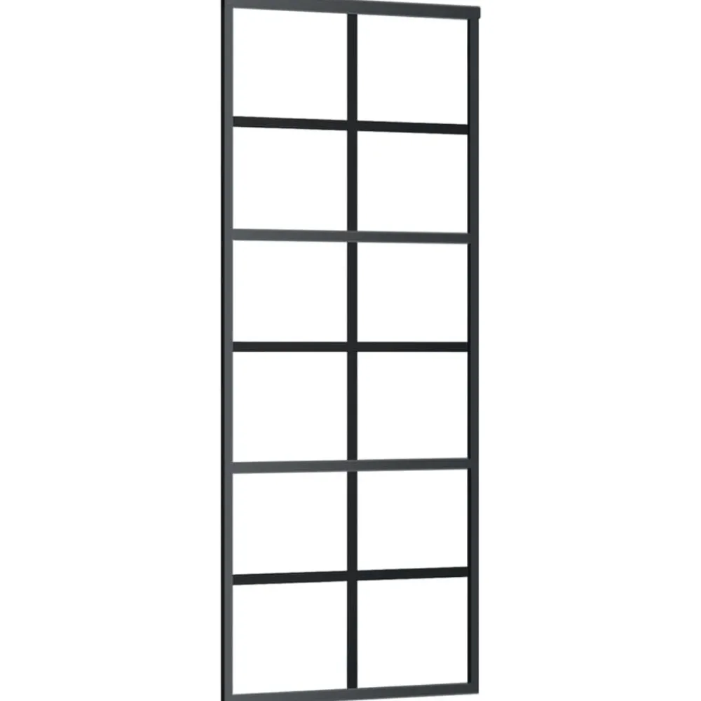 Schuifdeur met beslag 76x205 cm aluminium en ESG-glas>vidaXL Best