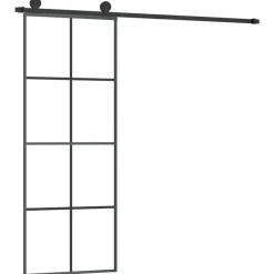 Bouwmaterialen*vidaXL Schuifdeur met beslag 76x205 cm ESG-glas en aluminium