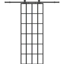 Bouwmaterialen*vidaXL Schuifdeur met beslagset 76x205 cm ESG glas zwart