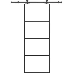 Schuifdeur met beslag 76x205 cm ESG-glas en aluminium>vidaXL Outlet
