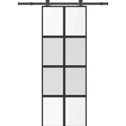 Schuifdeur met beslag 76x205 cm gehard glas en aluminium>vidaXL Outlet