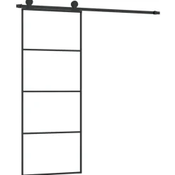 Schuifdeur met beslag 76x205 cm ESG-glas en aluminium>vidaXL Clearance
