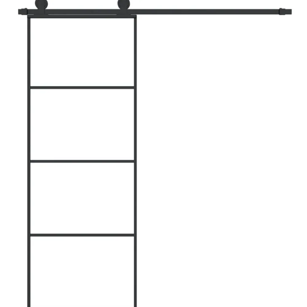 Schuifdeur met beslag 76x205 cm ESG-glas en aluminium>vidaXL Clearance
