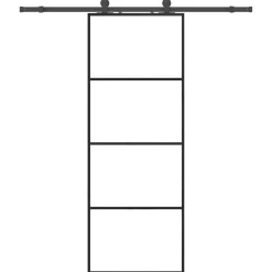 Schuifdeur met beslagset 76x205 cm ESG glas>vidaXL Discount