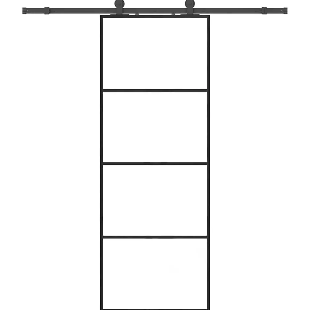 Schuifdeur met beslagset 76x205 cm ESG glas>vidaXL Discount