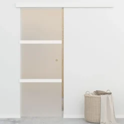 Bouwmaterialen*vidaXL Schuifdeur met zachte stops 76x205 cm ESG-glas en aluminium