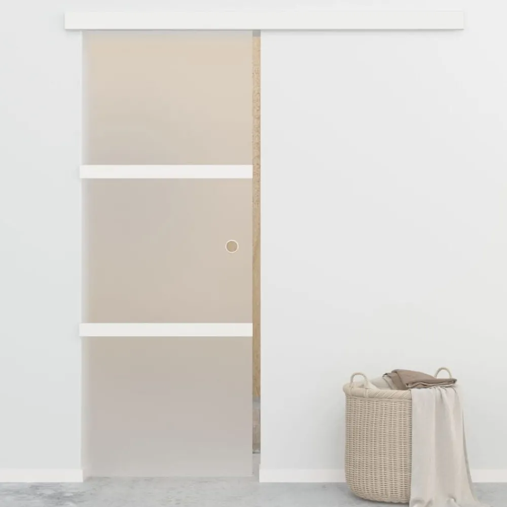 Bouwmaterialen*vidaXL Schuifdeur met zachte stops 76x205 cm ESG-glas en aluminium