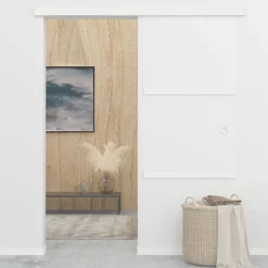 Bouwmaterialen*vidaXL Schuifdeur met zachte stops 76x205 cm ESG-glas en aluminium