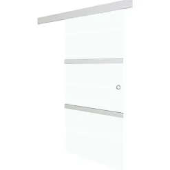 Bouwmaterialen*vidaXL Schuifdeur met zachte stops 76x205 cm ESG-glas en aluminium