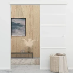Bouwmaterialen*vidaXL Schuifdeur met zachte stops 76x205 cm ESG-glas en aluminium