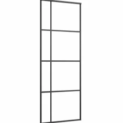 Schuifdeur 76x205 cm ESG-glas en aluminium>vidaXL Hot