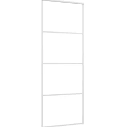 Bouwmaterialen*vidaXL Schuifdeur 76x205 cm ESG-glas en aluminium Wit