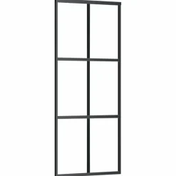 Schuifdeur 76x205 cm ESG-glas en aluminium zwart>vidaXL Discount