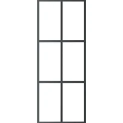 Schuifdeur 76x205 cm ESG-glas en aluminium zwart><noscript><img width=