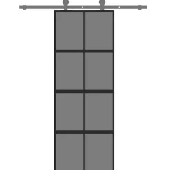 Schuifdeur 76x205 cm gehard glas en aluminium><noscript><img width=