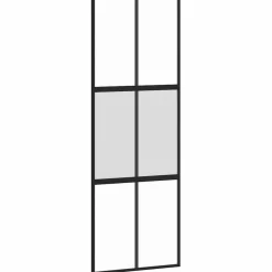 Schuifdeur 76x205 cm gehard glas en aluminium zwart>vidaXL Discount