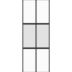 Schuifdeur 76x205 cm gehard glas en aluminium zwart><noscript><img width=