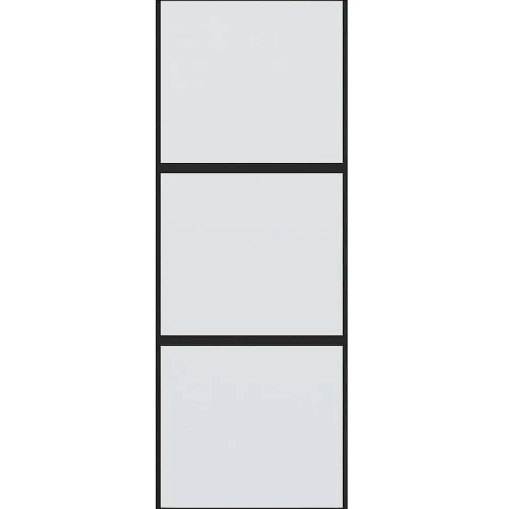 Schuifdeur 76x205 cm gehard glas en aluminium zwart>vidaXL Discount