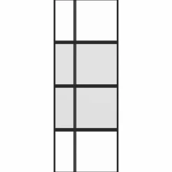 Bouwmaterialen*vidaXL Schuifdeur 76x205 cm gehard glas en aluminium Zwart