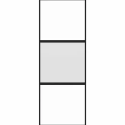 Bouwmaterialen*vidaXL Schuifdeur 76x205 cm gehard glas en aluminium zwart Zwart en transparant en mat