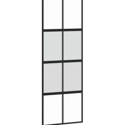 Bouwmaterialen*vidaXL Schuifdeur 76x205 cm gehard glas en aluminium Zwart