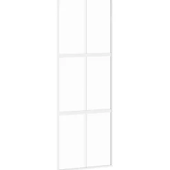Bouwmaterialen*vidaXL Schuifdeur 76x205 cm gehard glas en aluminium wit Wit en transparant