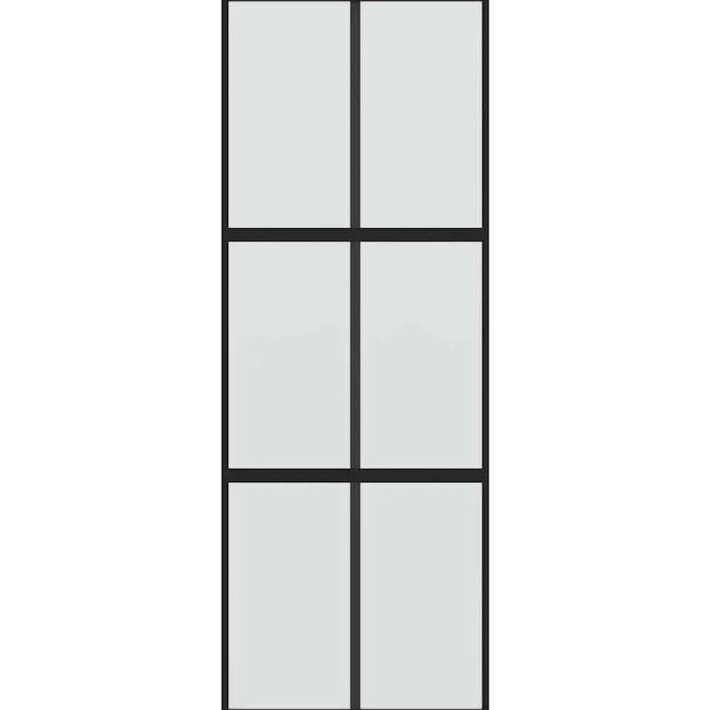 Schuifdeur 76x205 cm gehard glas en aluminium zwart>vidaXL Online