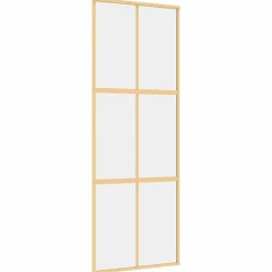 Schuifdeur 76x205 cm helder ESG-glas en aluminium kleurig>vidaXL Online