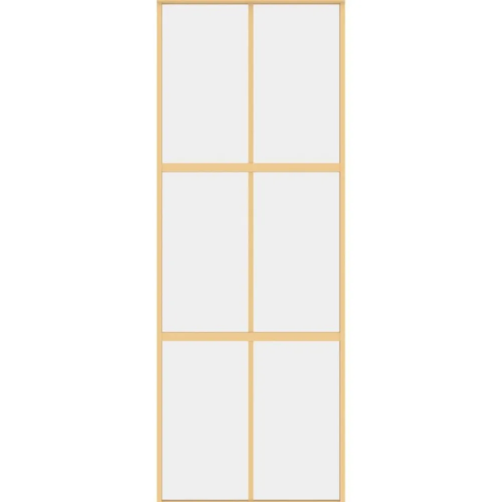 Schuifdeur 76x205 cm helder ESG-glas en aluminium kleurig>vidaXL Online
