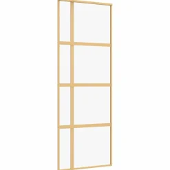 Schuifdeur 76x205 cm helder ESG-glas en aluminium kleurig>vidaXL New