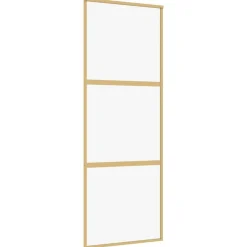 Schuifdeur 76x205 cm helder ESG-glas en aluminium kleurig>vidaXL