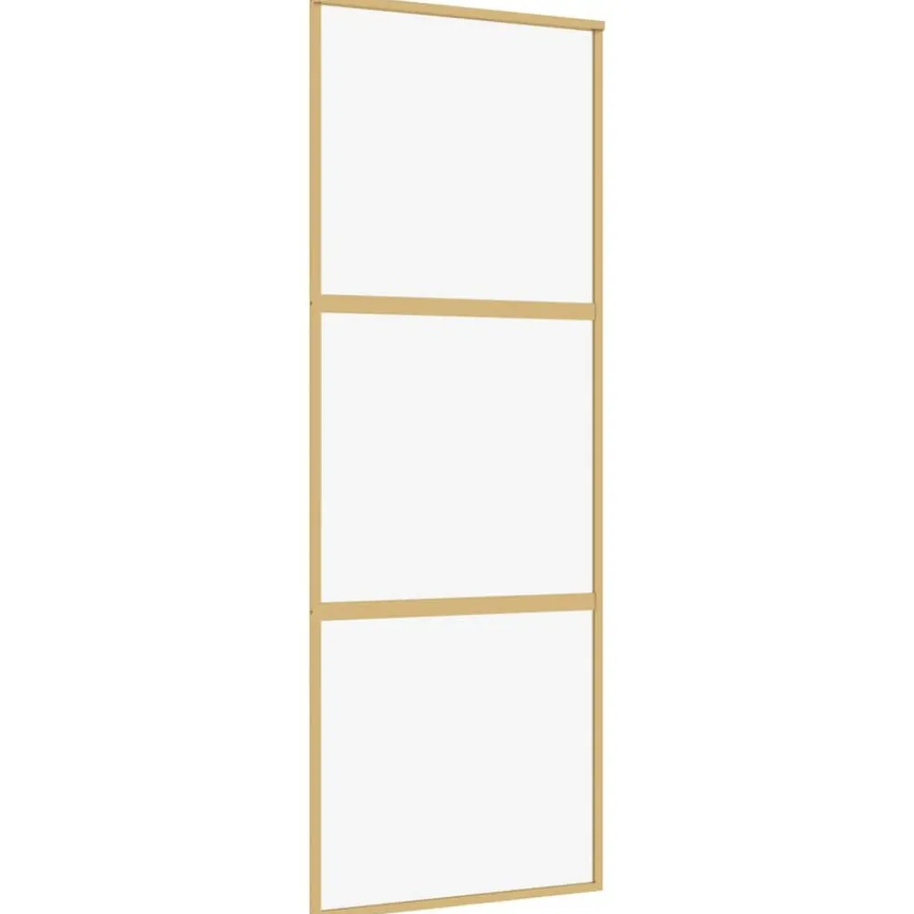 Schuifdeur 76x205 cm helder ESG-glas en aluminium kleurig>vidaXL