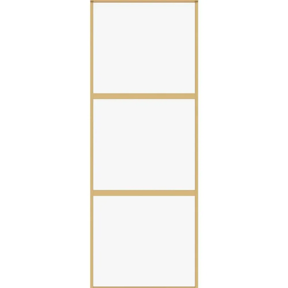 Schuifdeur 76x205 cm helder ESG-glas en aluminium kleurig>vidaXL