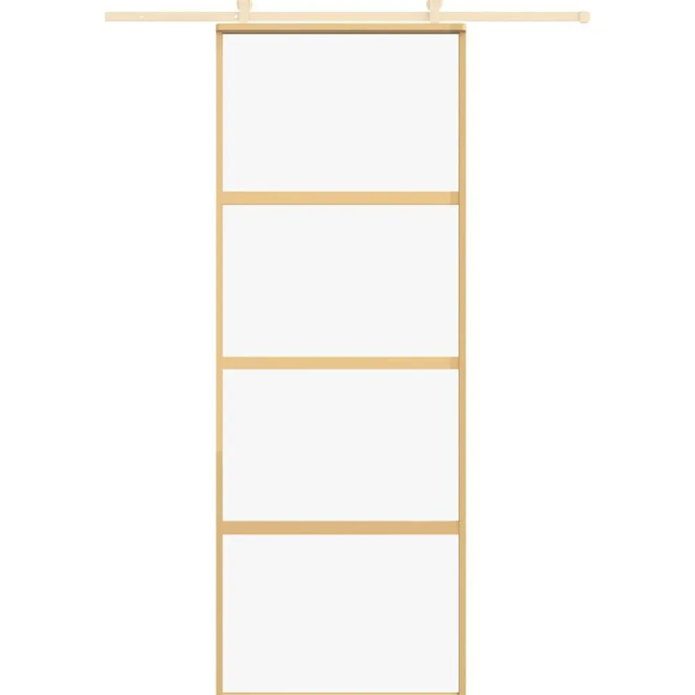Schuifdeur 76x205 cm helder ESG-glas en aluminium kleurig>vidaXL
