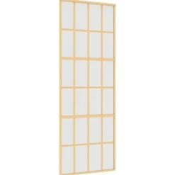 Bouwmaterialen*vidaXL Schuifdeur 76x205 cm mat ESG-glas en aluminium goudkleurig Goudkleurig en mat