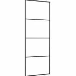 Schuifdeur 76x205 cm mat ESG-glas en aluminium><noscript><img width=